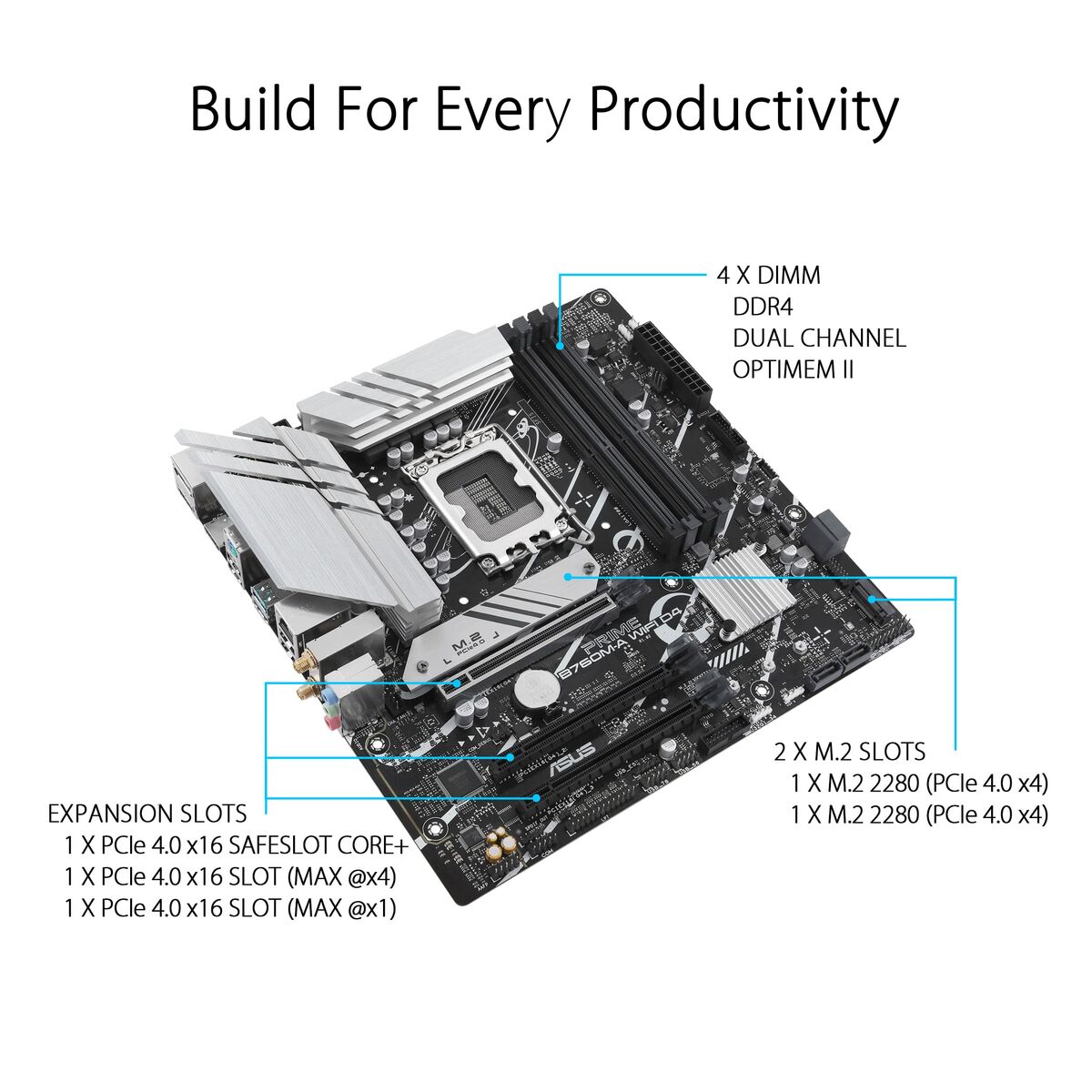 Scheda Madre Asus PRIME B760M-A WIFI D4 LGA 1700 Intel B760 5 S9124624_3