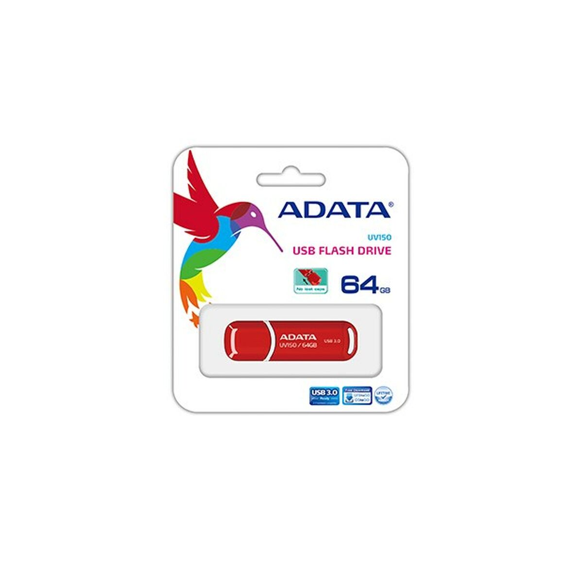 Memoria USB Adata UV150 Rosso 64 GB 3 S9121919_1