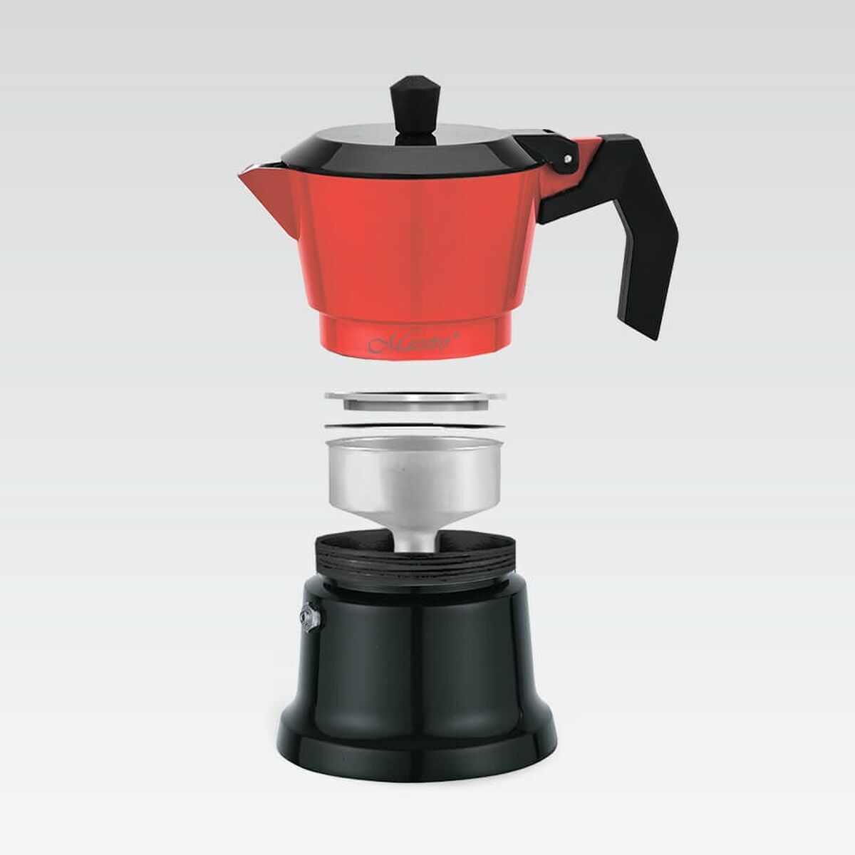 Caffettiera Italiana Feel Maestro MR-1657-9 Nero Rosso Alluminio 450 ml 9 Tazze 3 S91109121_1