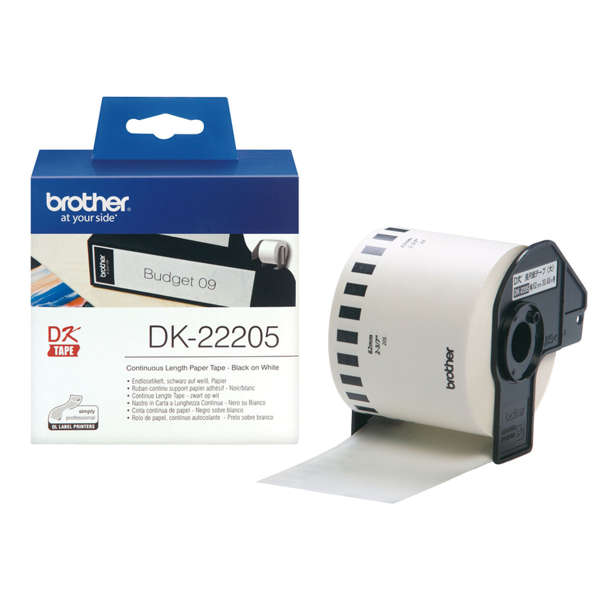Rotolo Continuo di Carta Brother DK-22205 Nero/Bianco (3 Unità) 3 S8427433_1