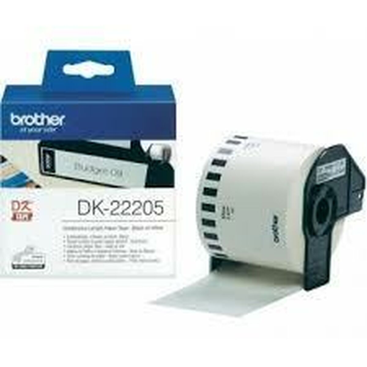 Rotolo Continuo di Carta Brother DK-22205 Nero/Bianco (3 Unità) 4 S8427433_2