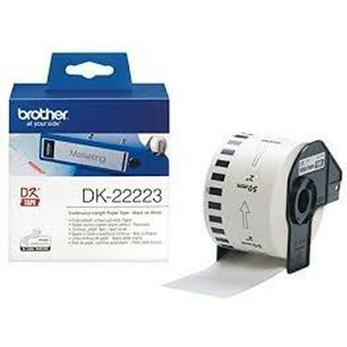 Carta Continua per Stampanti Brother DK-22223 Bianco 50 mm x 30,48 m Nero (3 Unità) 3 S8428359_1