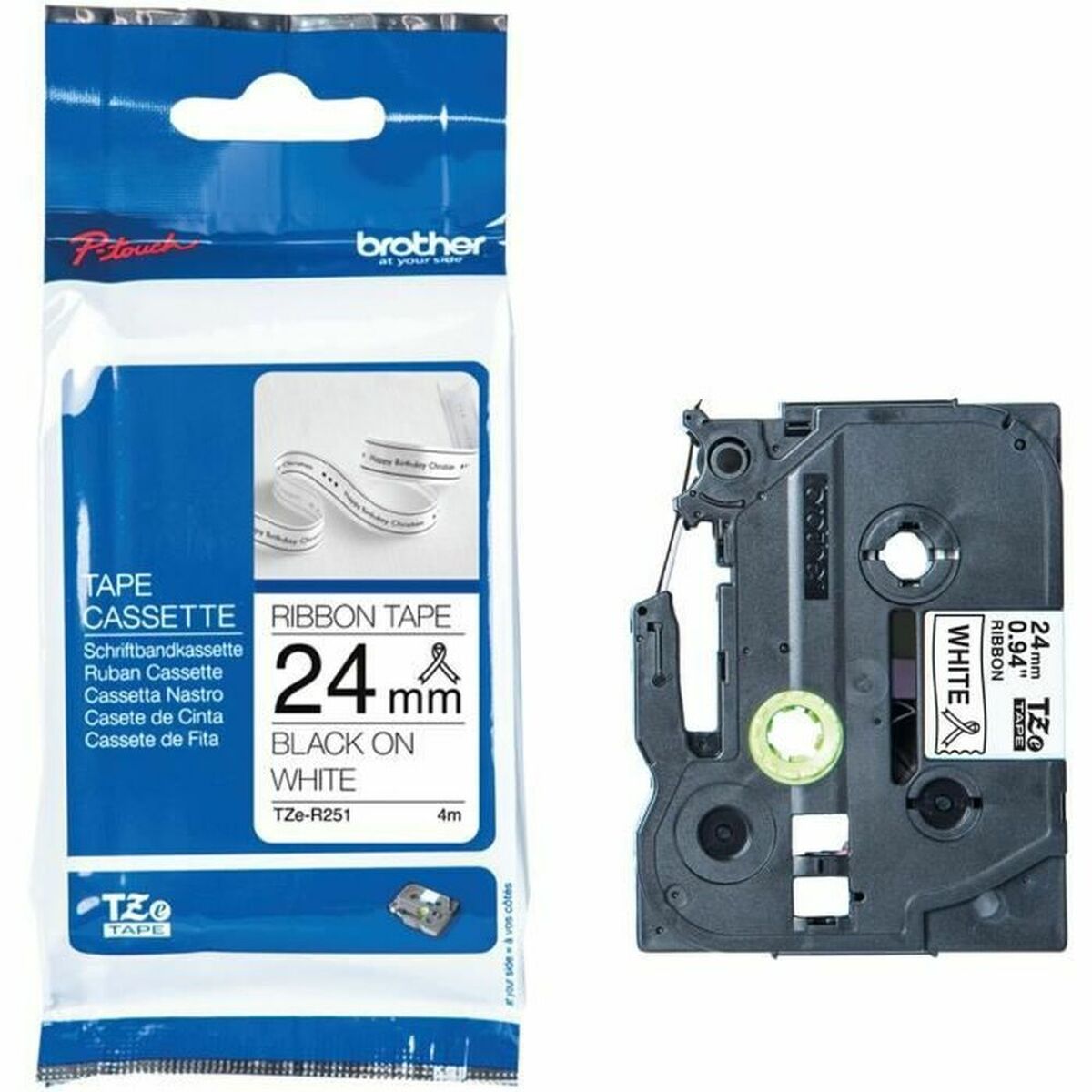Nastro per Stampante a Matrice Originale Brother TZE-R251 Bianco Nero Nero/Bianco (1 Unità) 2 M0502812_0