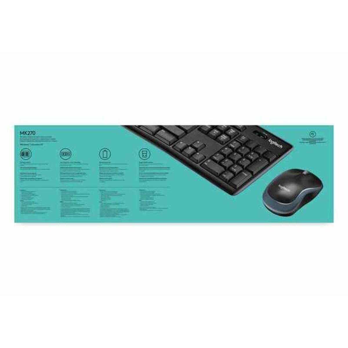 Mouse e Tastiera Logitech LGT-MK270-US Nero QWERTY Qwerty US 3 S9123430_1