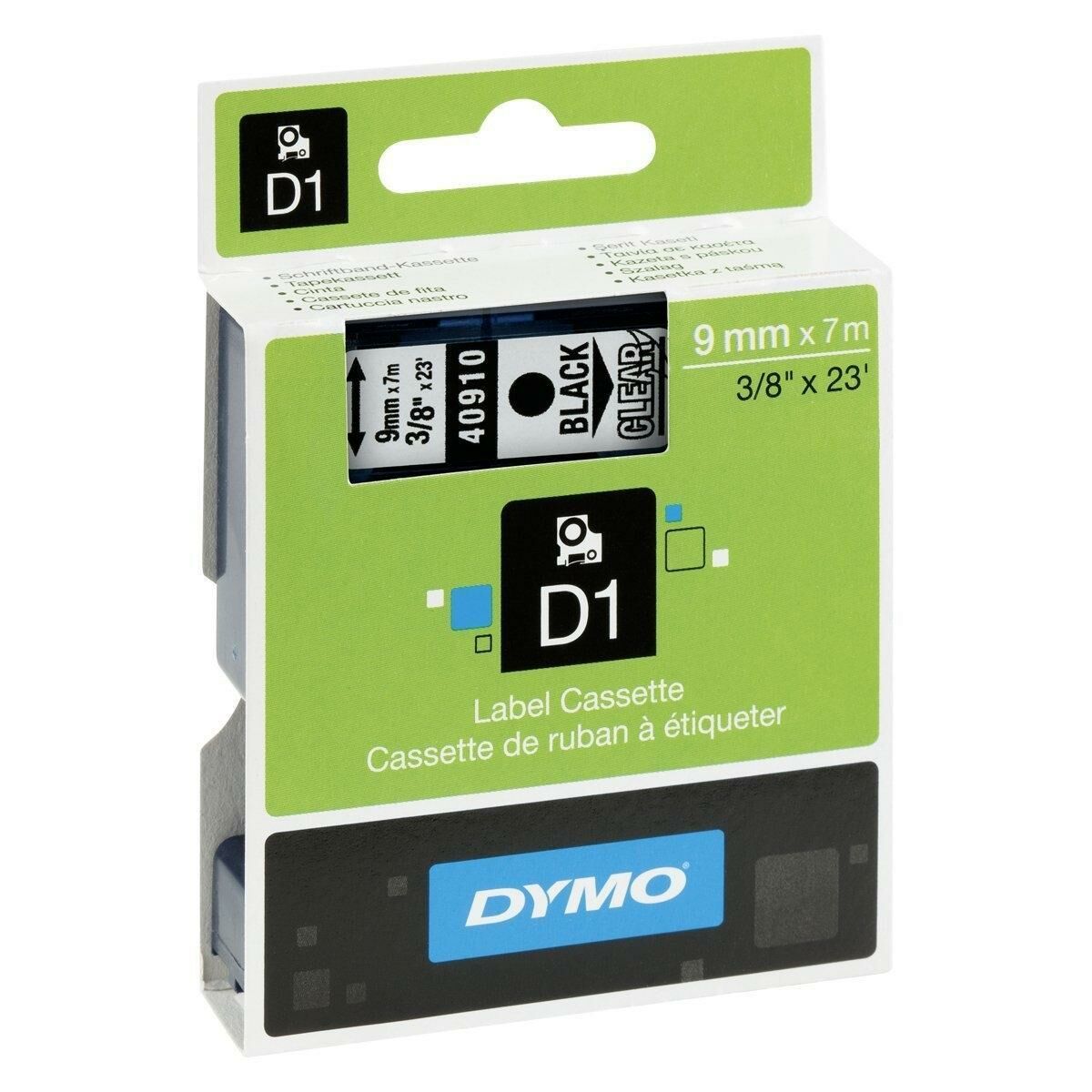 Nastro Laminato per Etichettatrici Dymo D1 40910 9 mm LabelManager™ Trasparente Nero (5 Unità) 3 S8424269_1