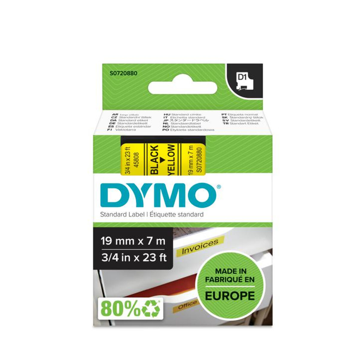 Etichette adesive Dymo S0720880 Nero/Giallo 7 m 4 M0505479_2