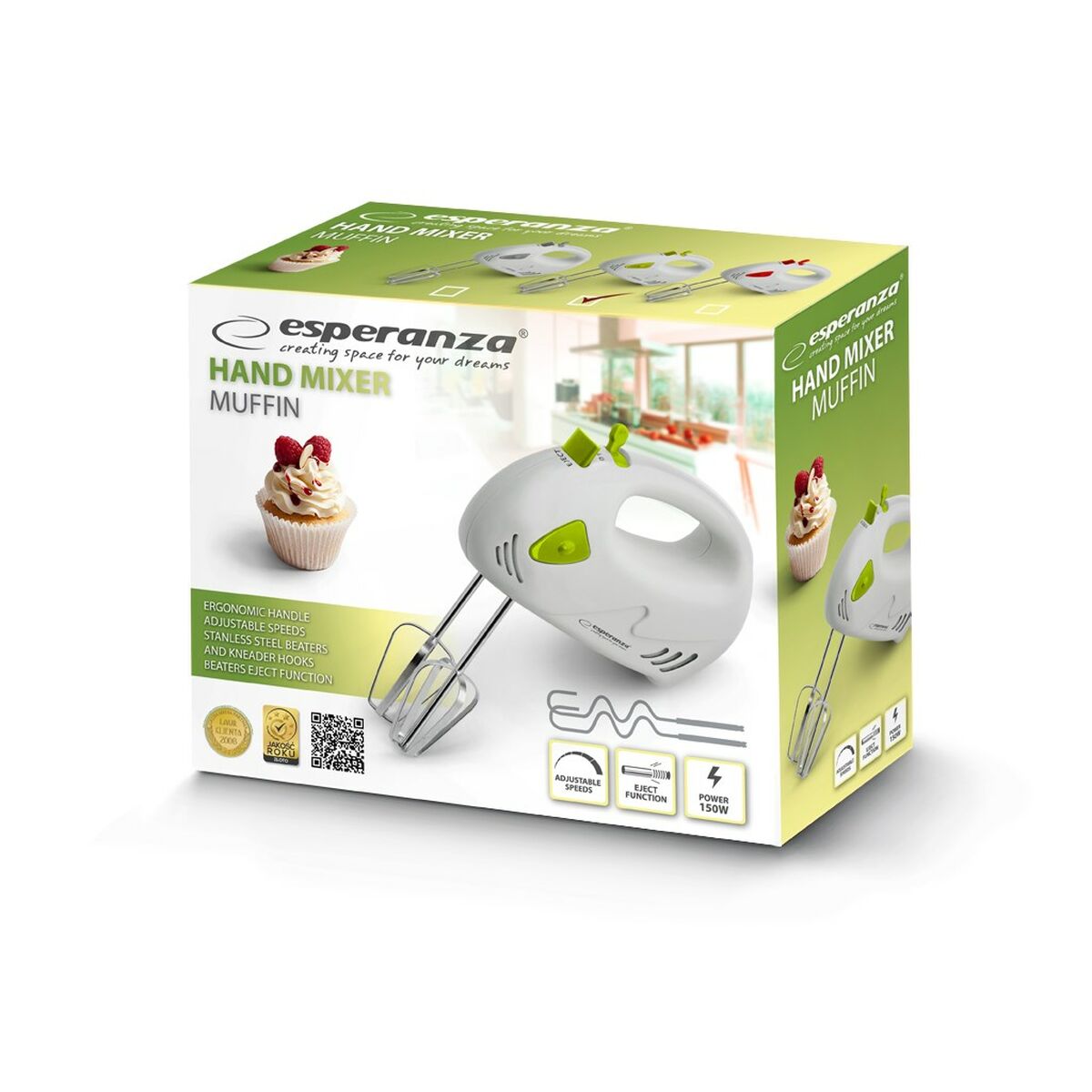 Frullatore ad Immersione Esperanza EKM007G Bianco Verde 150 W 3 S9102389_1
