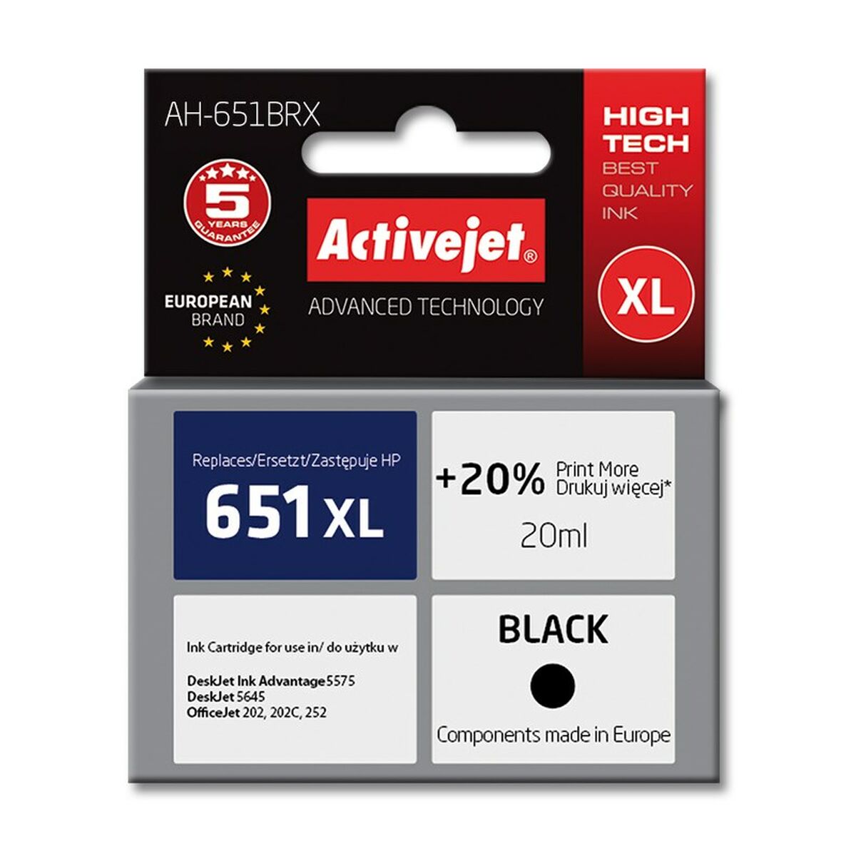 Cartuccia ad Inchiostro Originale Activejet AH-651BRX Nero 2 S9112681_0