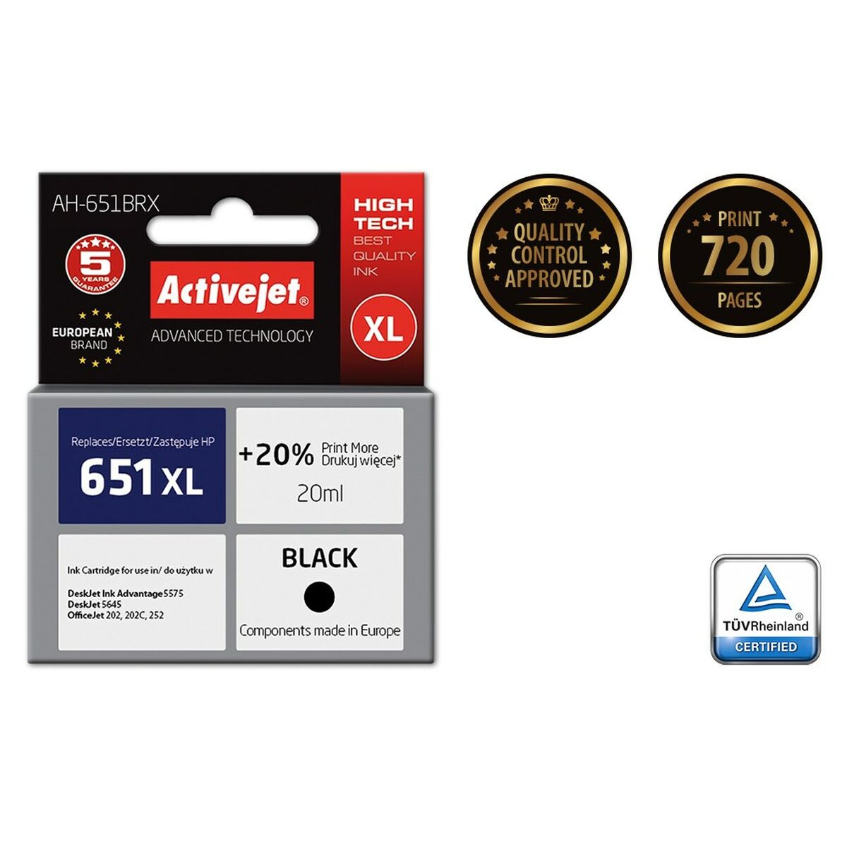 Cartuccia ad Inchiostro Originale Activejet AH-651BRX Nero 3 S9112681_1