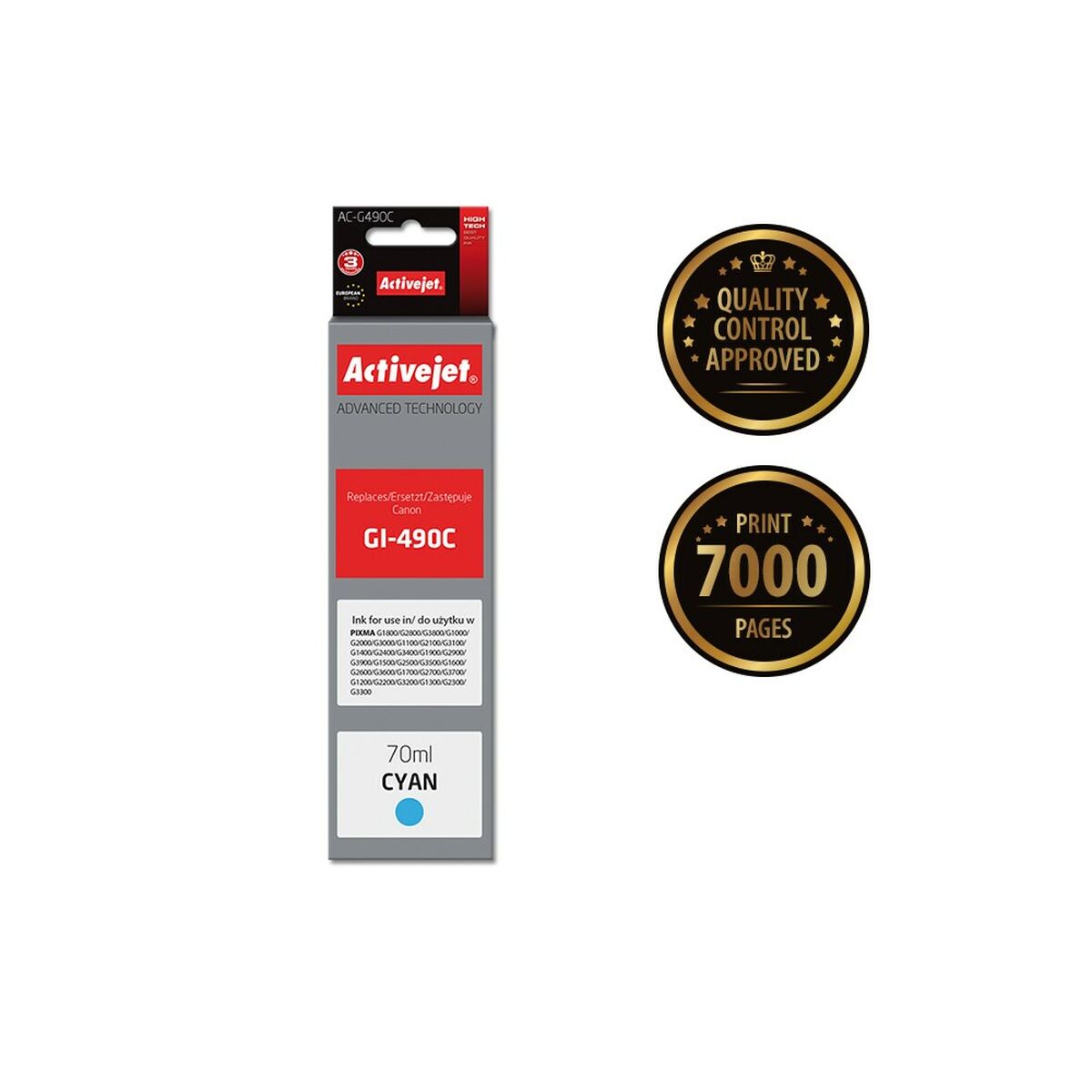 Cartuccia ad Inchiostro Originale Activejet AC-G490C Ciano 3 S9112469_1