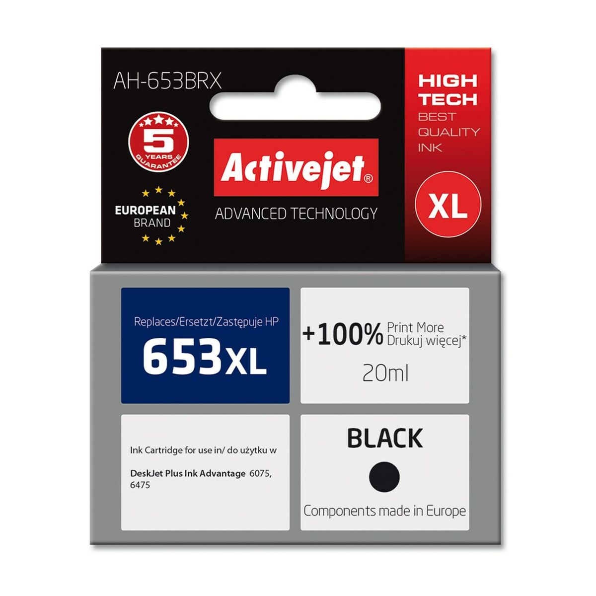 Cartuccia ad Inchiostro Originale Activejet AH-653BRX Nero 2 S9112688_0
