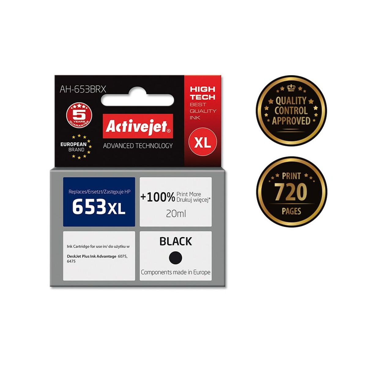 Cartuccia ad Inchiostro Originale Activejet AH-653BRX Nero 3 S9112688_1
