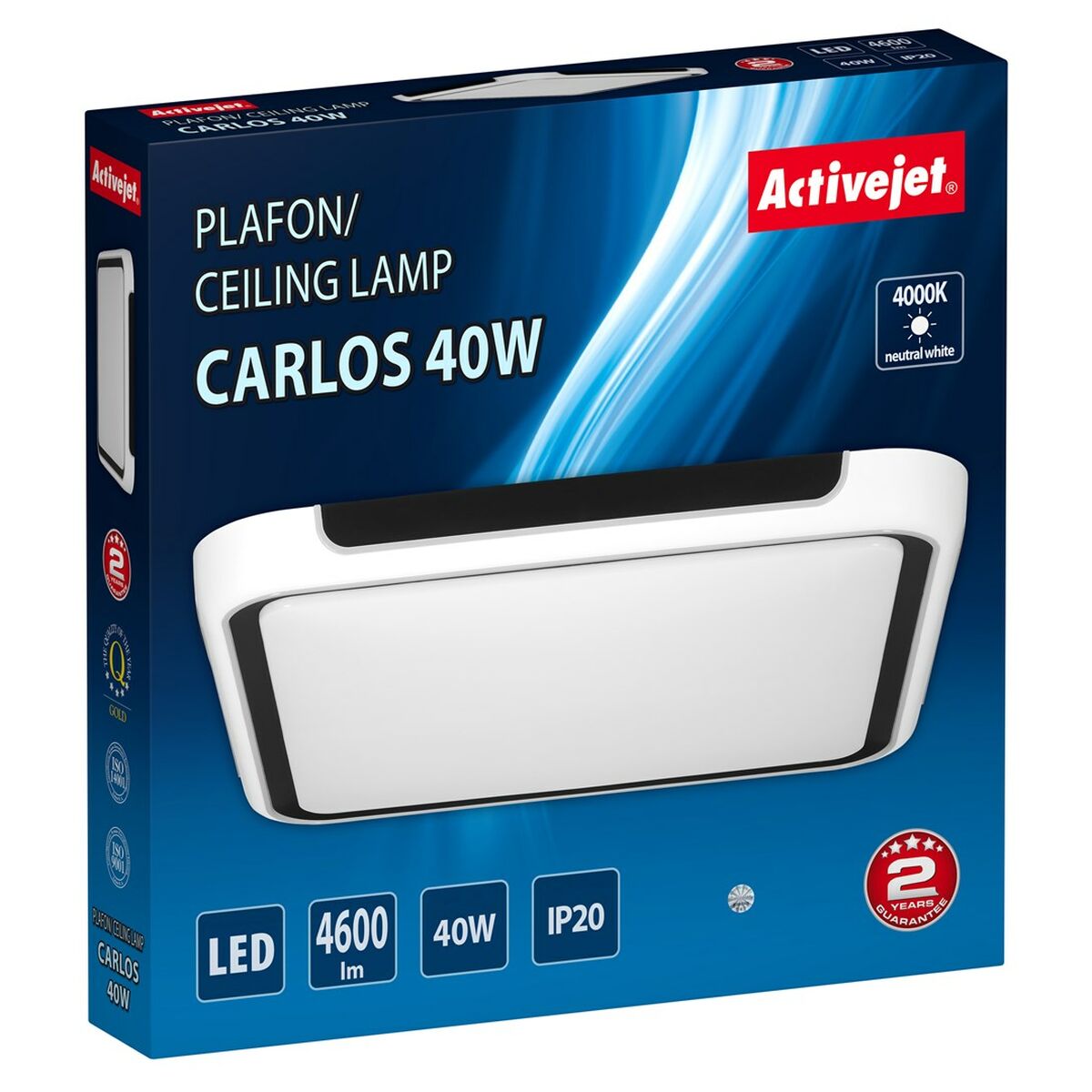 Lampadario Activejet AJE-CARLOS 40W Bianco Nero 80 (4000 K) 4 S9193597_2