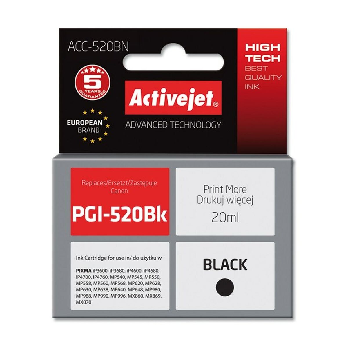 Cartuccia d'inchiostro compatibile Activejet ACC-520BN Nero 2 S9112429_0