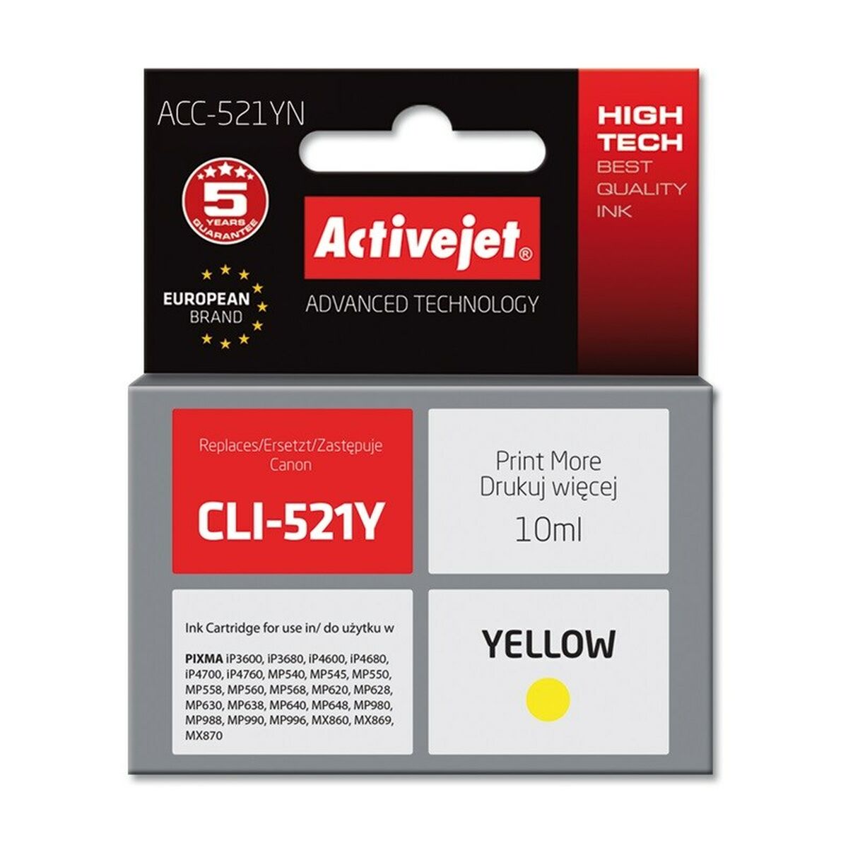 Cartuccia ad Inchiostro Originale Activejet ACC-521YN Giallo 2 S9112433_0