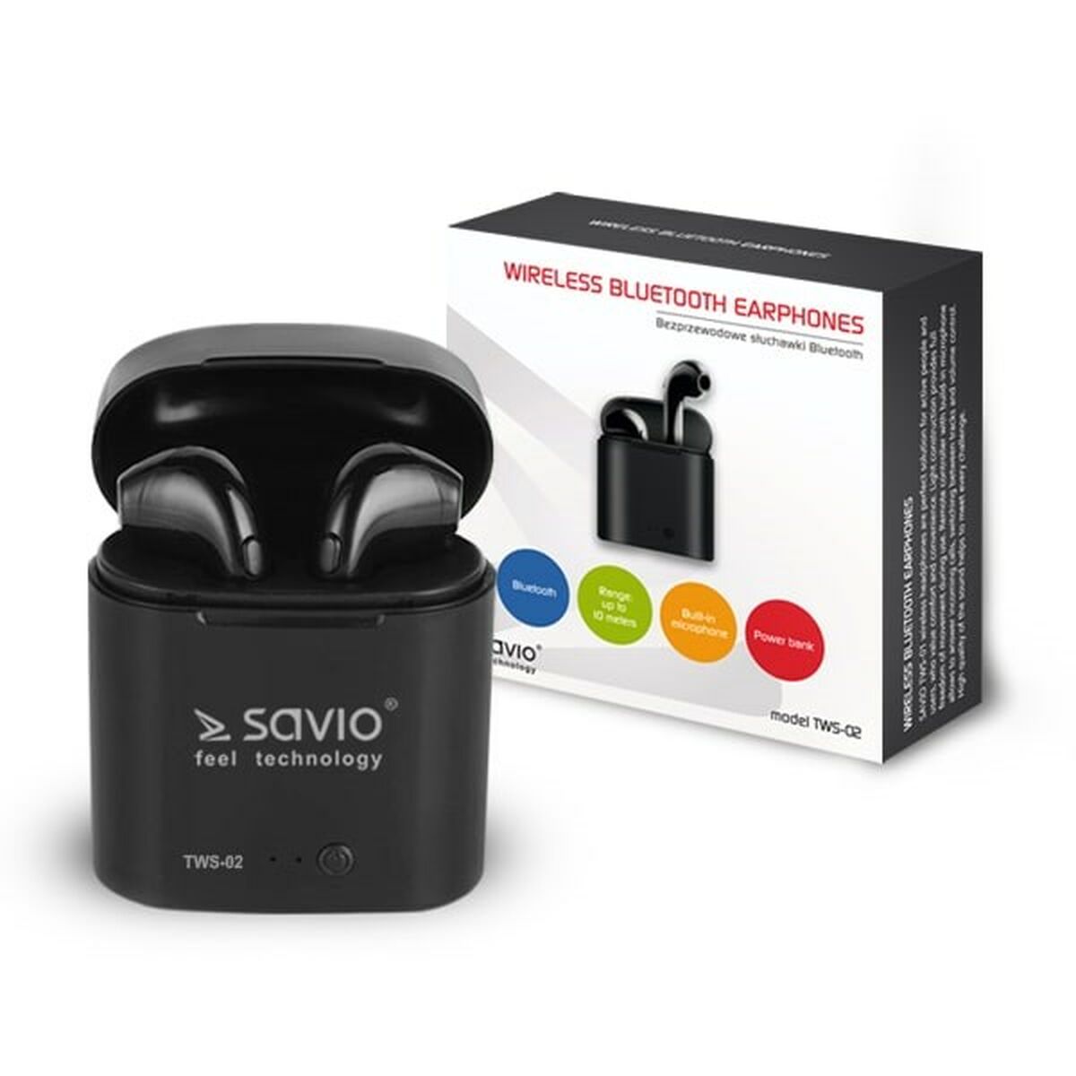 Auricolari in Ear Bluetooth Savio TWS-02 Nero Grafite 4 S9105081_2
