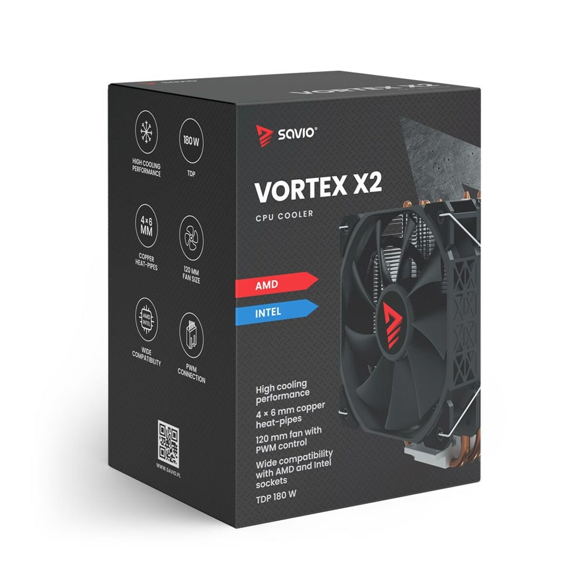 Ventola per CPU Savio VORTEX X2 4 S91102043_2