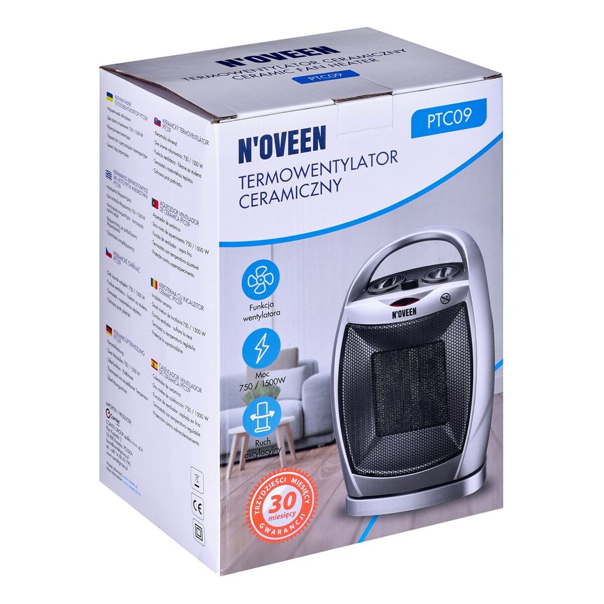 Termoventilatore Portatile N'oveen PTC09 Bianco 1500 W 8 S9138917_6