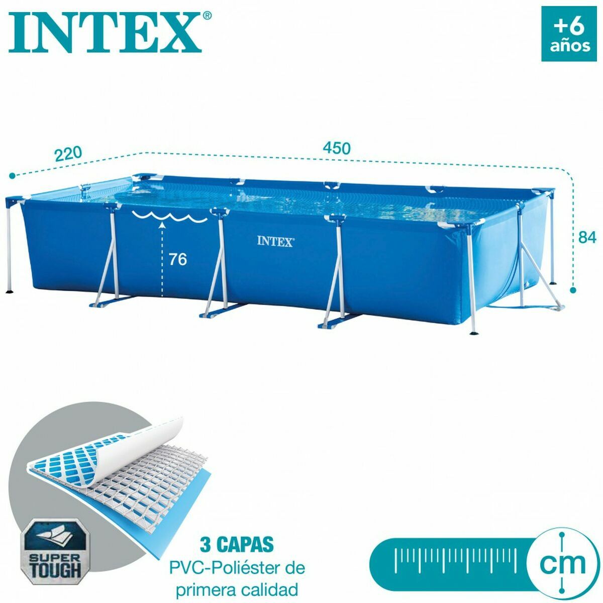 Piscina Smontabile Intex Frame 450 X 220 X 84 CM 7127 L Rettangolare 5 S2433399_3