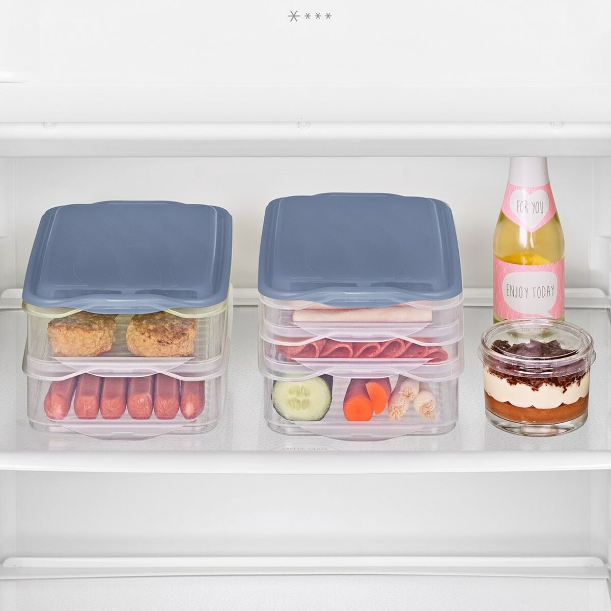 Contenitore per Conservare gli Alimenti Rotho Rondo Horizon blue Azzurro Trasparente 750 ml 1,35 L 4 S91106804_2