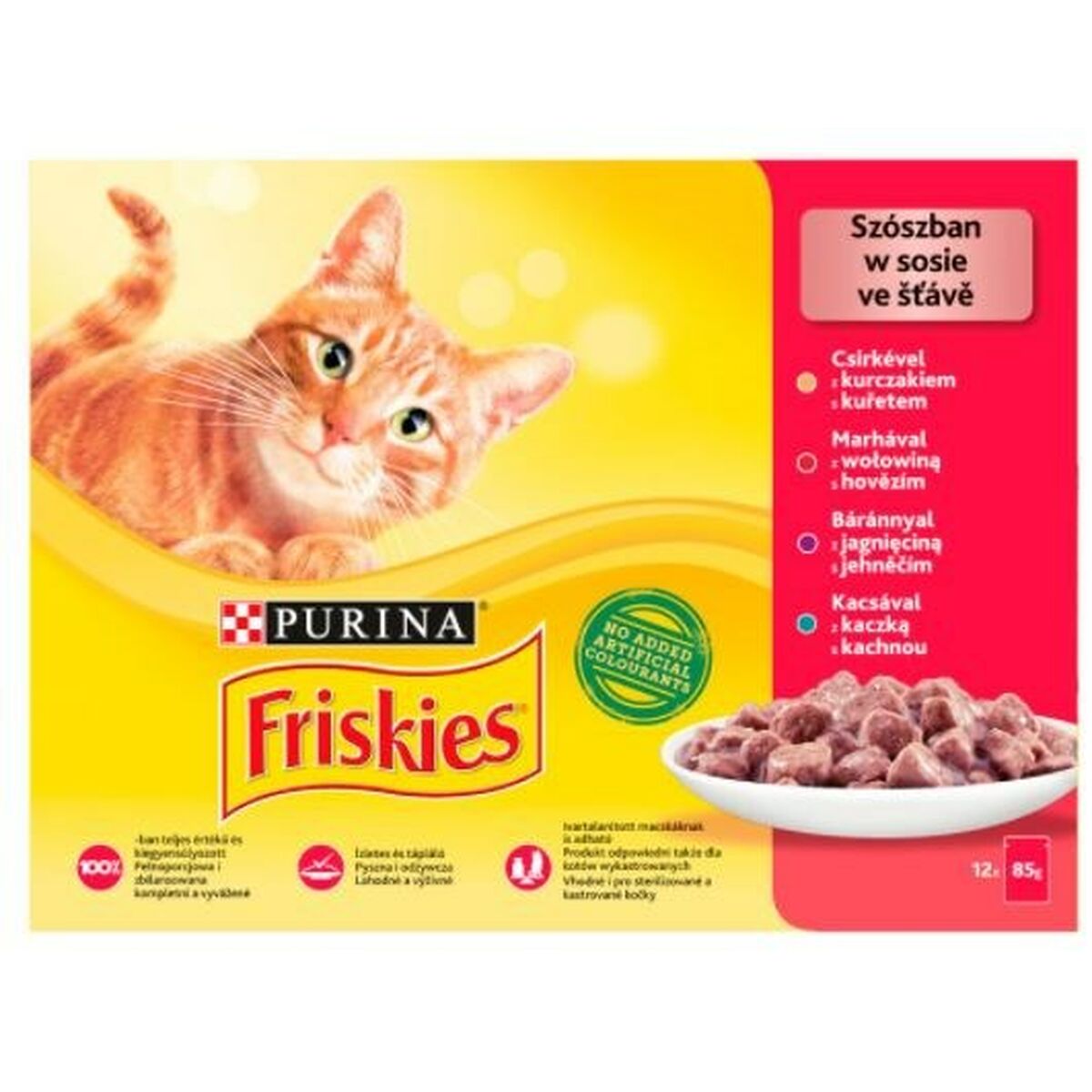 Cibo per gatti Purina Friskies Mix Pollo Carne di vitello Agnello Anatra 12 x 85 g 2 S9110961_0