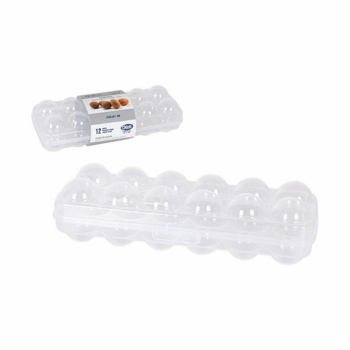 Porta uova Dem 27 x 9,5 x 7 cm Plastica (24 Unità) 3 S2230853_1
