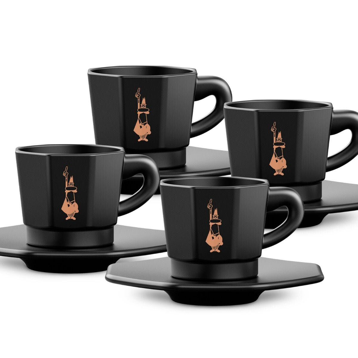 Set di Tazze da Caffè Bialetti 700000671 Nero Porcellana 75 ml 3 S9140845_1
