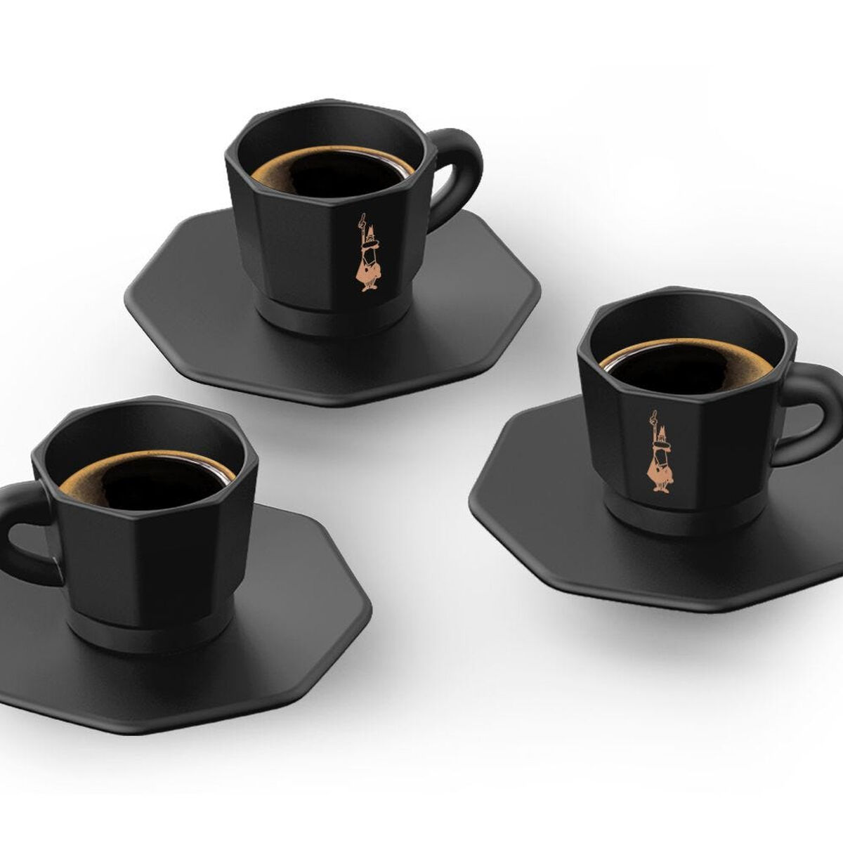 Set di Tazze da Caffè Bialetti 700000671 Nero Porcellana 75 ml 5 S9140845_3