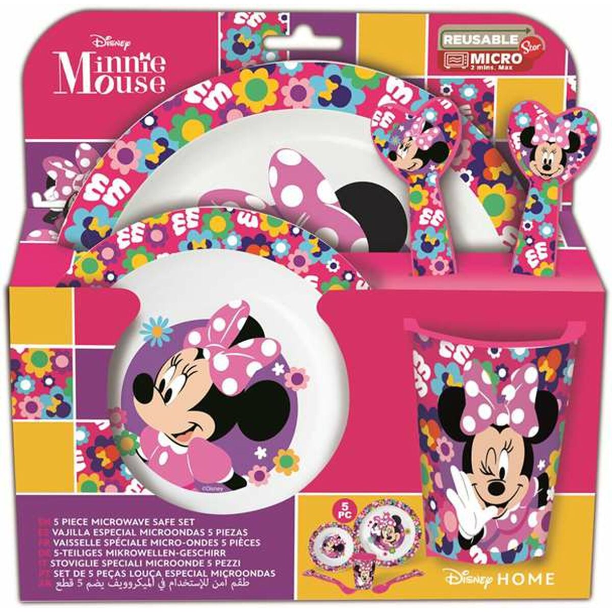 Set di stoviglie per bambini Minnie Mouse Minnie Bold Florals 5 Pezzi 2 S2453796_0