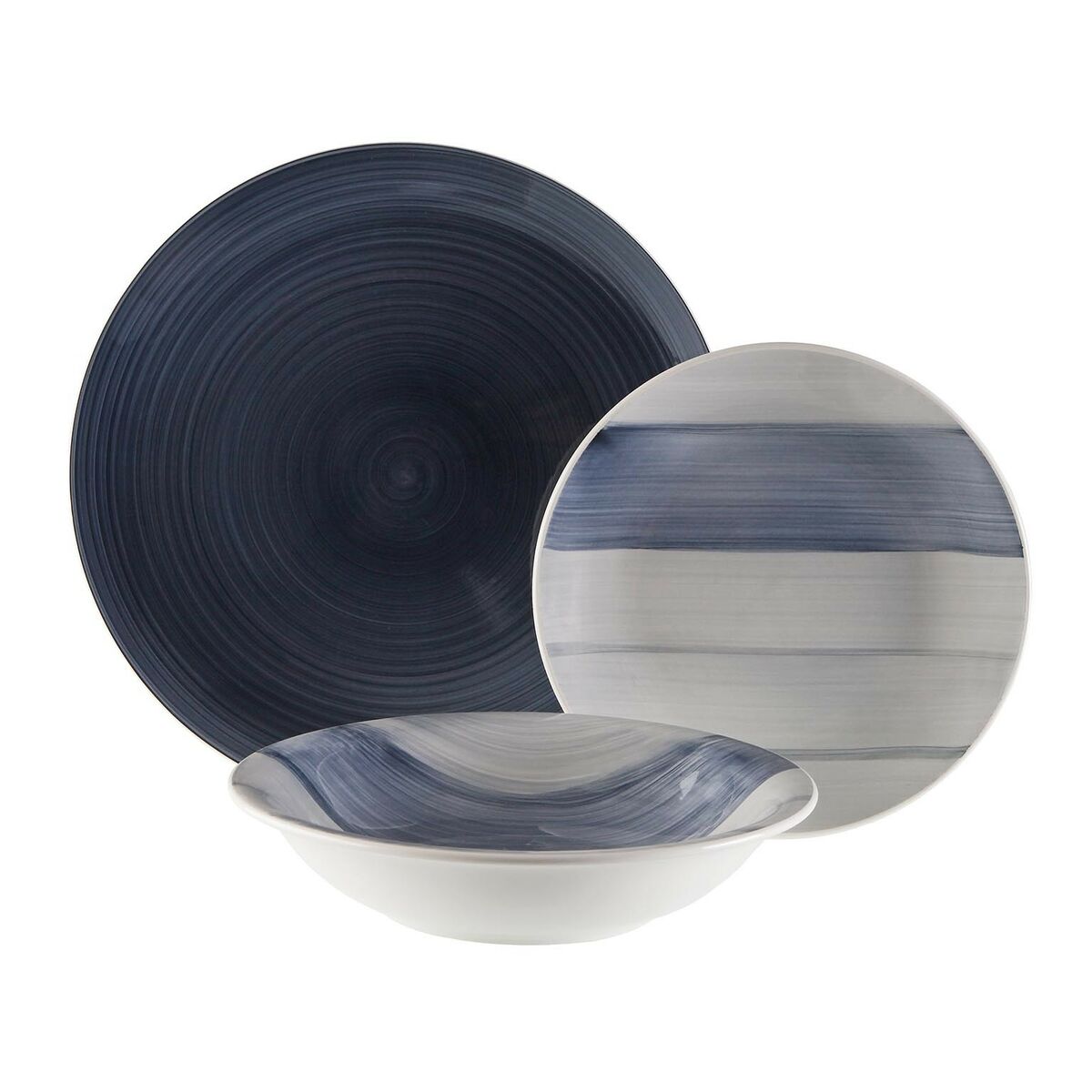 Set di Stoviglie Versa Leanne Blu scuro Gres 26,5 x 26,5 cm 18 Pezzi 2 S3412415_0