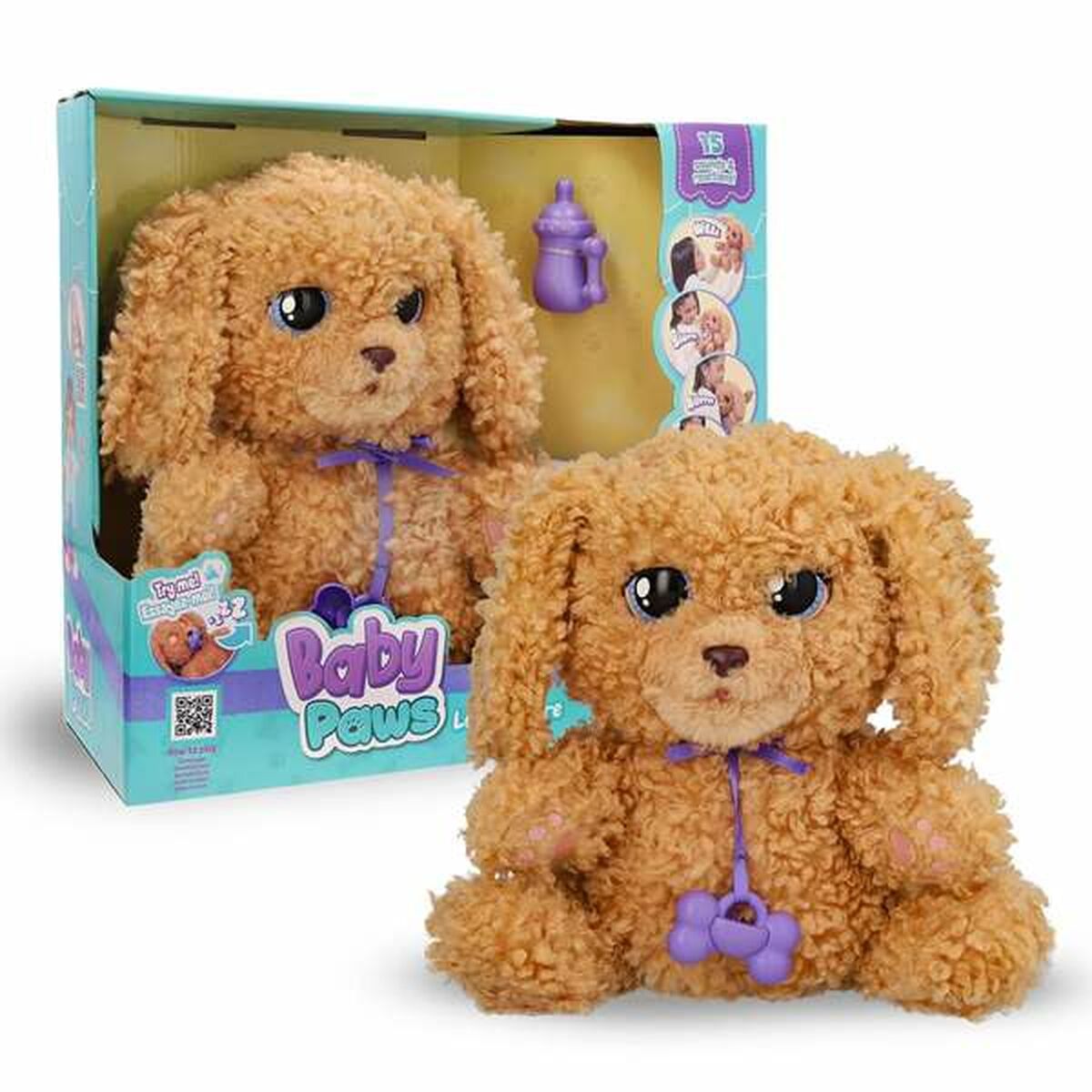 Peluche con Suono IMC Toys Baby Paw 20 x 29 x 13 cm Multicolore 4 S2441695_2