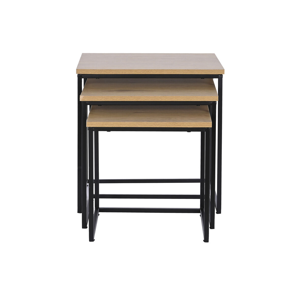 Set di 3 tavoli DKD Home Decor Nero Metallo 45 x 45 x 45 cm Legno MDF 4 S3044018_2