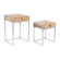 Set di 2 tavoli Home ESPRIT Marrone Argentato Naturale Acciaio Legno di mango 45,5 x 41 x 66,5 cm 1 S3054168_0