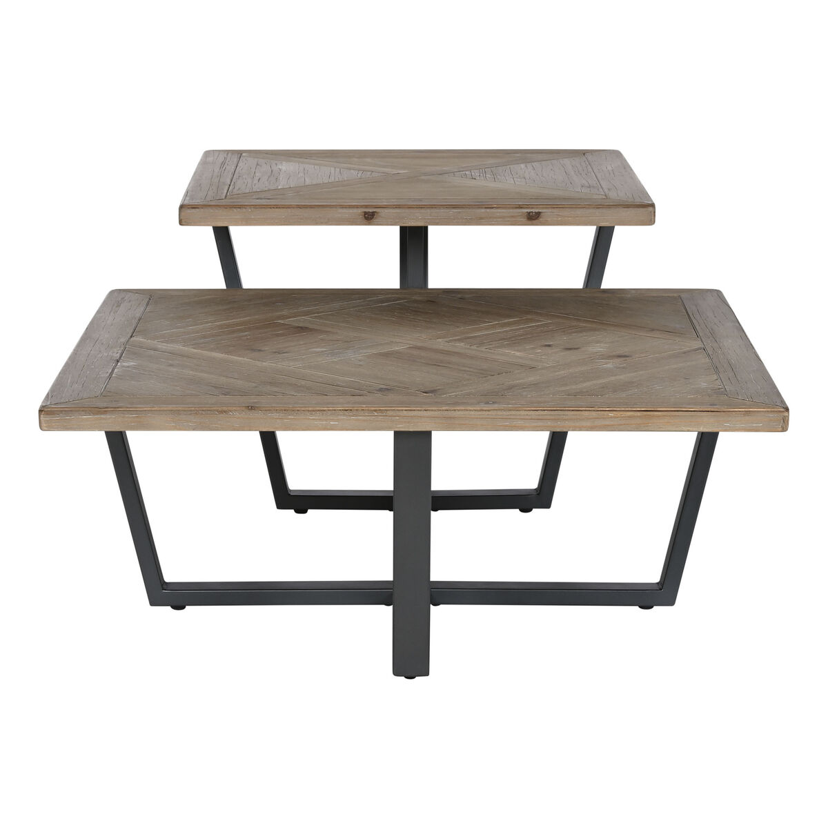 Tavolino da Caffè Home ESPRIT Nero Naturale Metallo Legno di abete 118 x 78 x 45 cm 6 S3056382_4