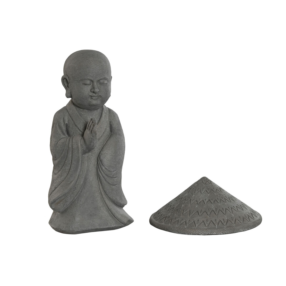 Statua Decorativa Home ESPRIT Grigio Frate Orientale 30 x 30 x 51 cm 3 S3056068_1