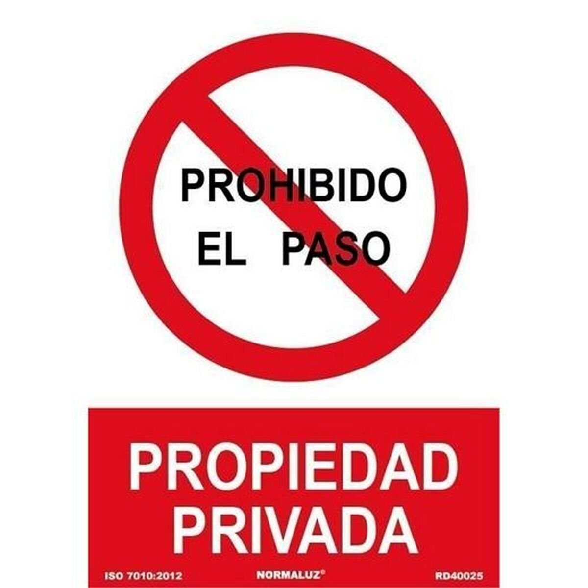 Insegna Archivo 2000 "PROHIBIDO EL PASO PROPIEDAD PRIVADA" polipropilene 32 x 30 cm 2 S8431330_0