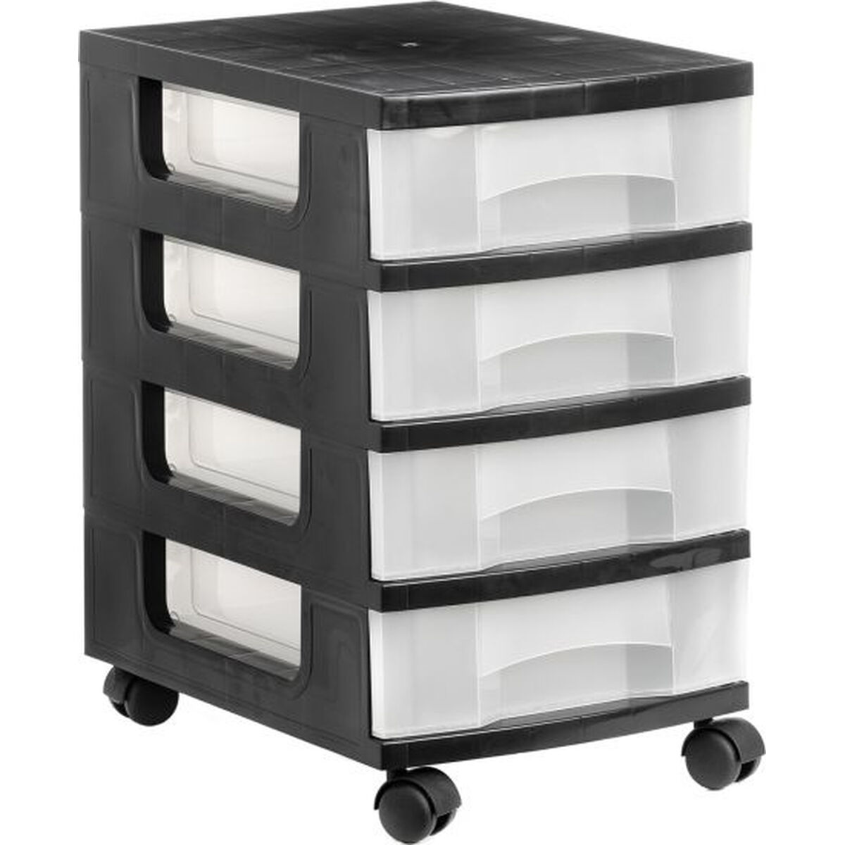 Cassettiera Archivo 2000 Con ruote Trasparente Nero polipropilene 39 x 29 x 48 cm 2 S8401152_0