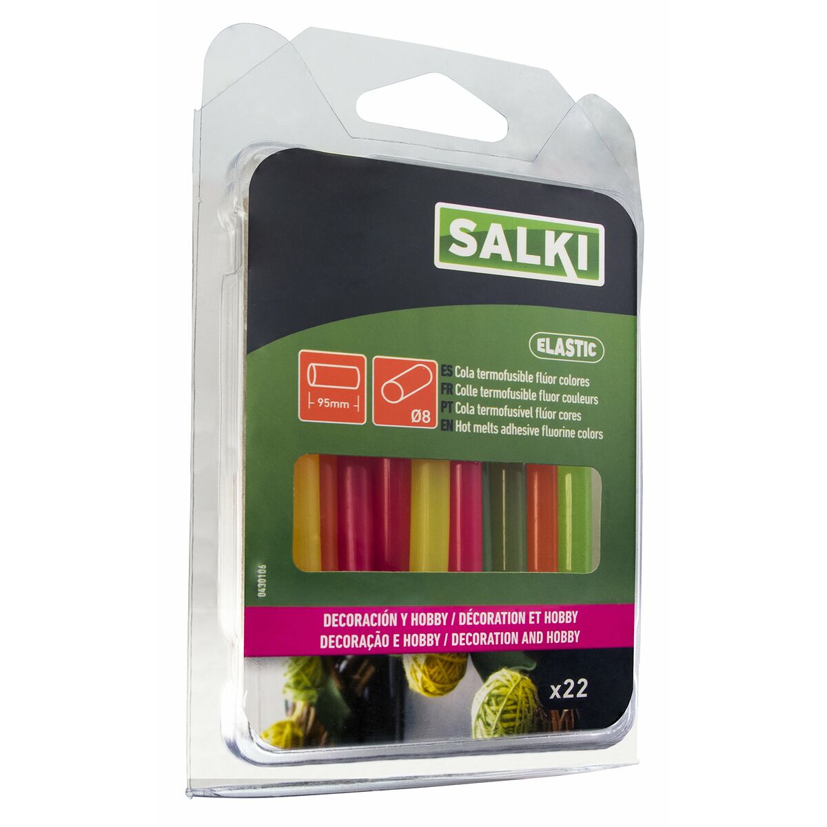 Stick di colla a caldo Salki 430106 Multicolore Decorazione Fluoro Ø 8 x 95 mm 105 g (22 Unità) 4 S7919384_2