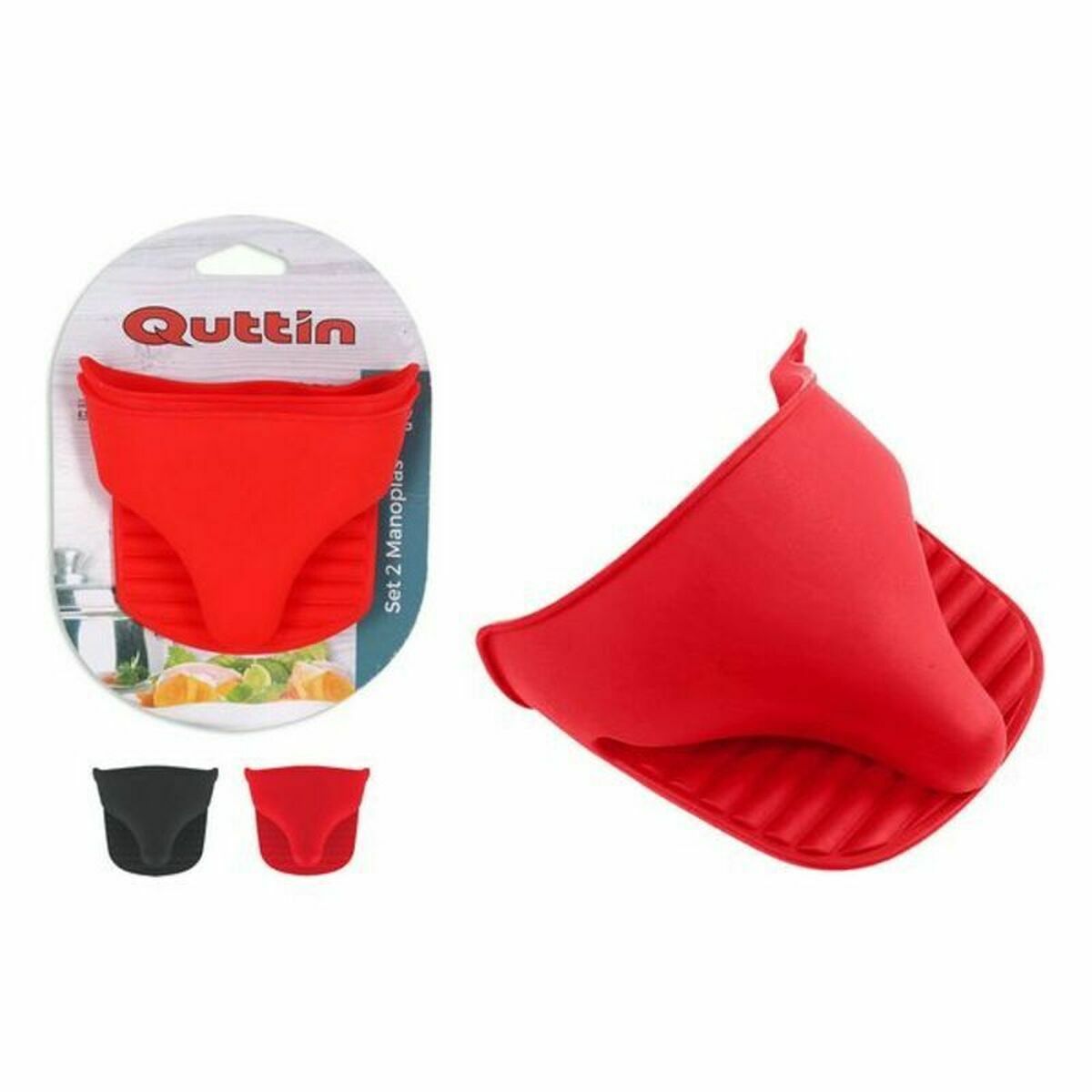 Guantone da Forno Quttin Silicone 2 Pezzi 12 x 10 x 2 cm (18 Unità) 3 S2230213_1