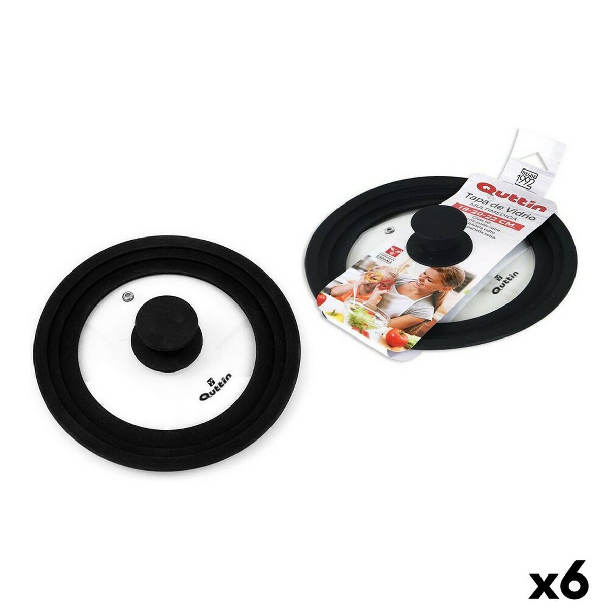 Coperchio per Pentola Quttin Rubber 18-20-22 Vetro (6 Unità) 2 S2230091_0