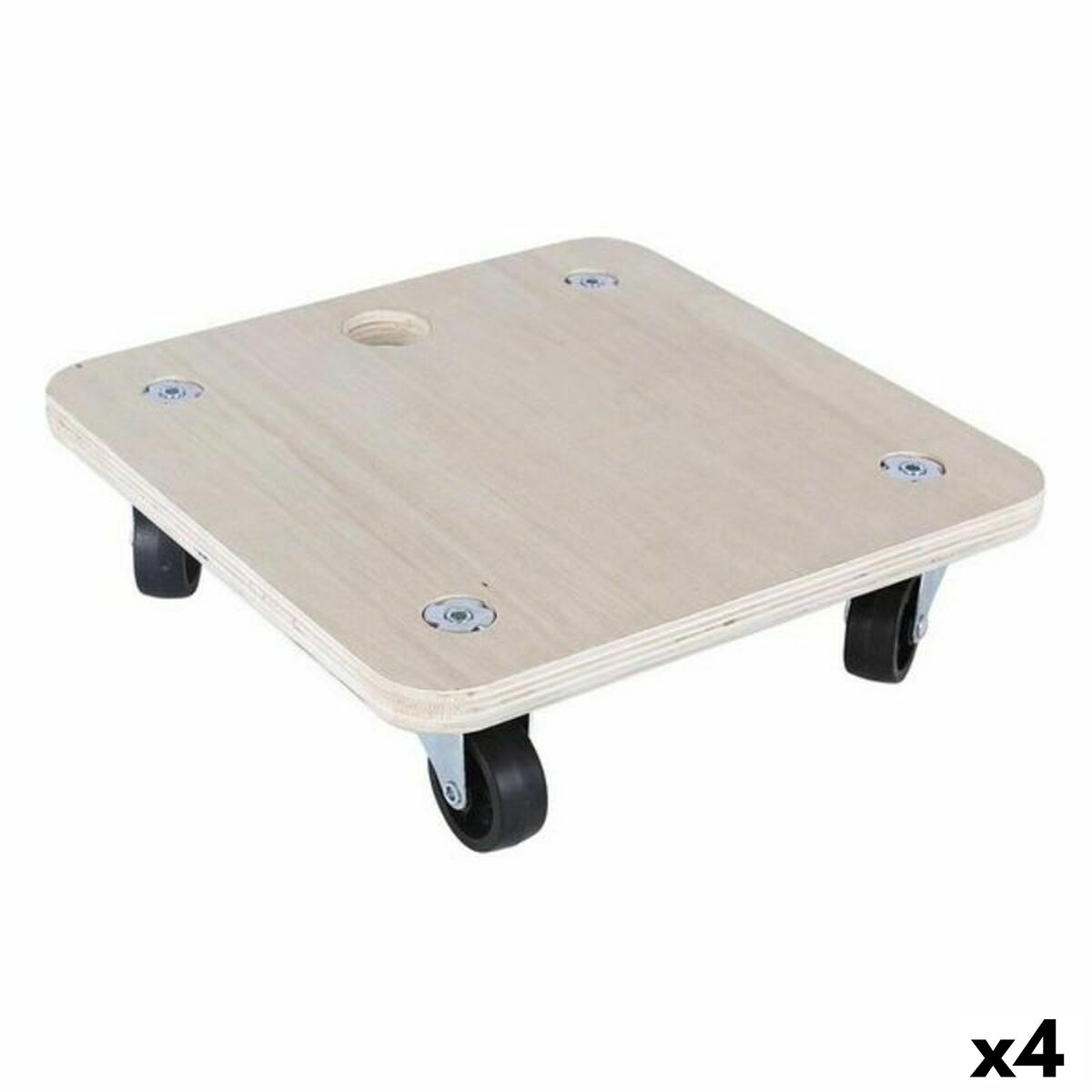 Base di Legno con Ruote Bricotech 58764 (30 x 30 x 8 cm) Legno 30 x 30 x 8 cm 1,8 mm 2 S2230980_0