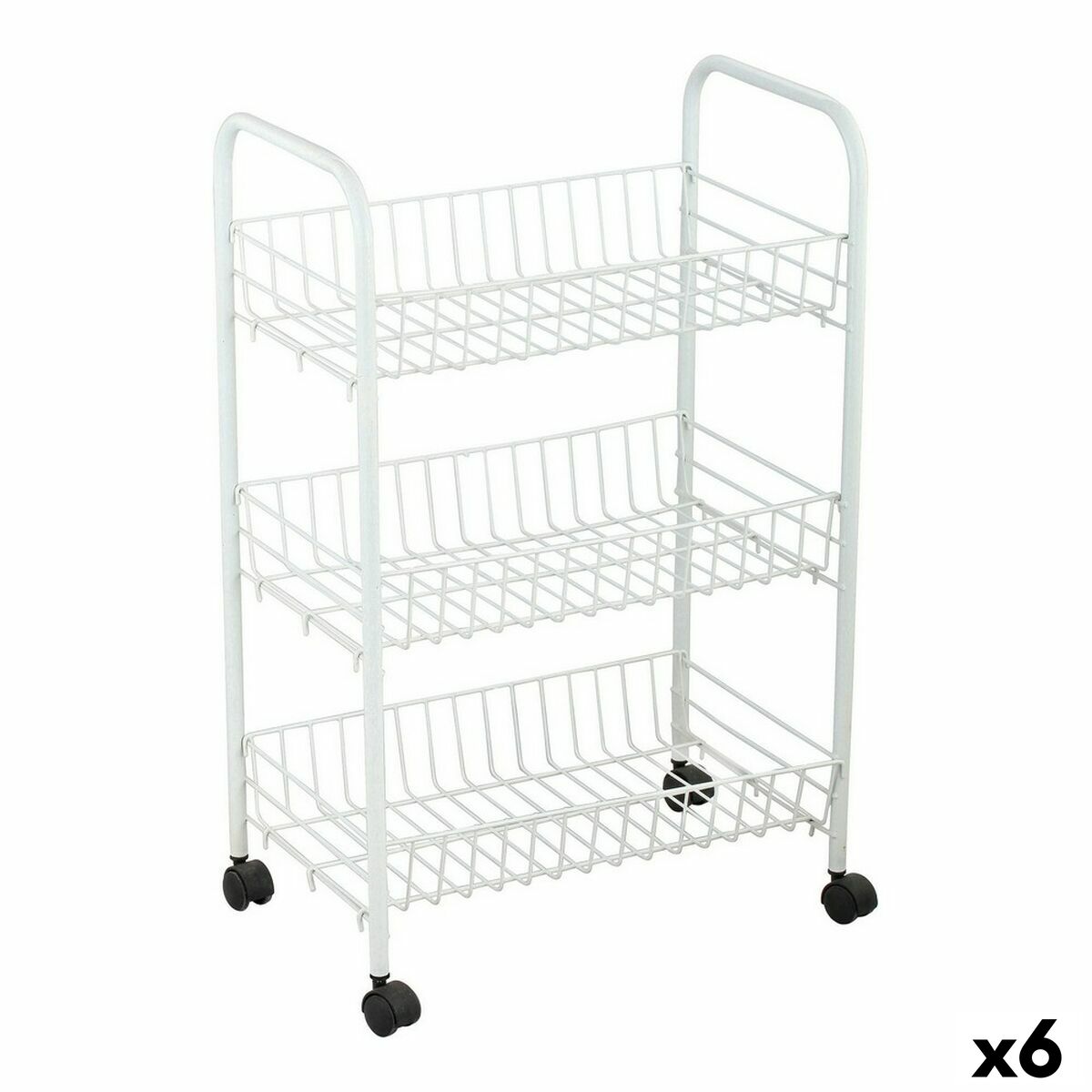 Carrello per Verdure Confortime Bianco Metallo 3 Mensole 40 x 26 x 62 cm (6 Unità) 2 S2230988_0
