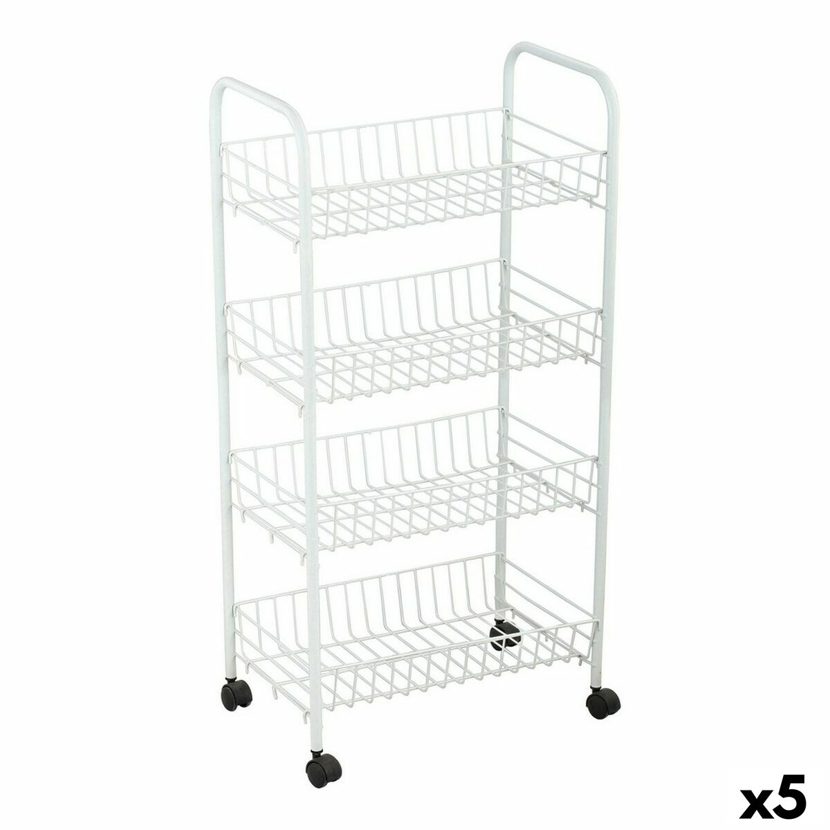 Carrello per Verdure Confortime Bianco Metallo 4 Mensole 36 x 26,5 x 86 cm (5 Unità) 2 S2230989_0