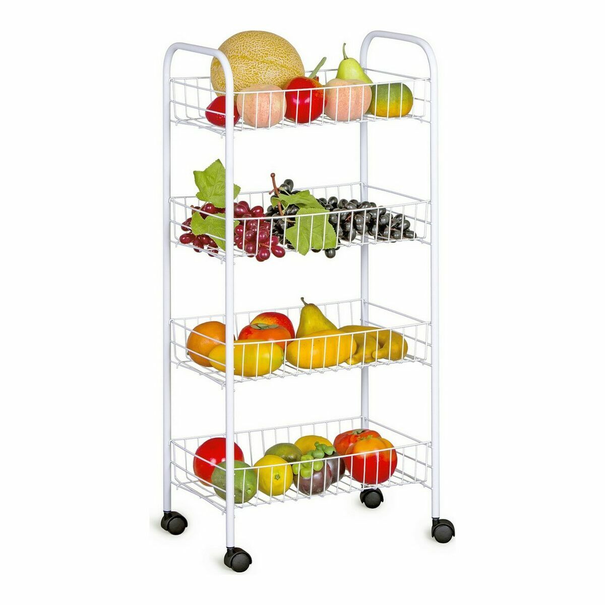 Carrello per Verdure Confortime Bianco Metallo 4 Mensole 36 x 26,5 x 86 cm (5 Unità) 4 S2230989_2