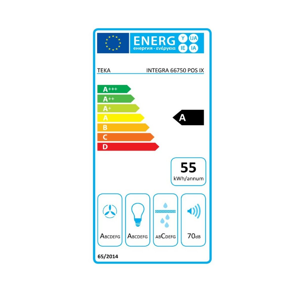 Cappa Classica Teka 113100000 90 cm 255 m3/h 50 dB 250W Argentato Acciaio A 4 S0426183_2
