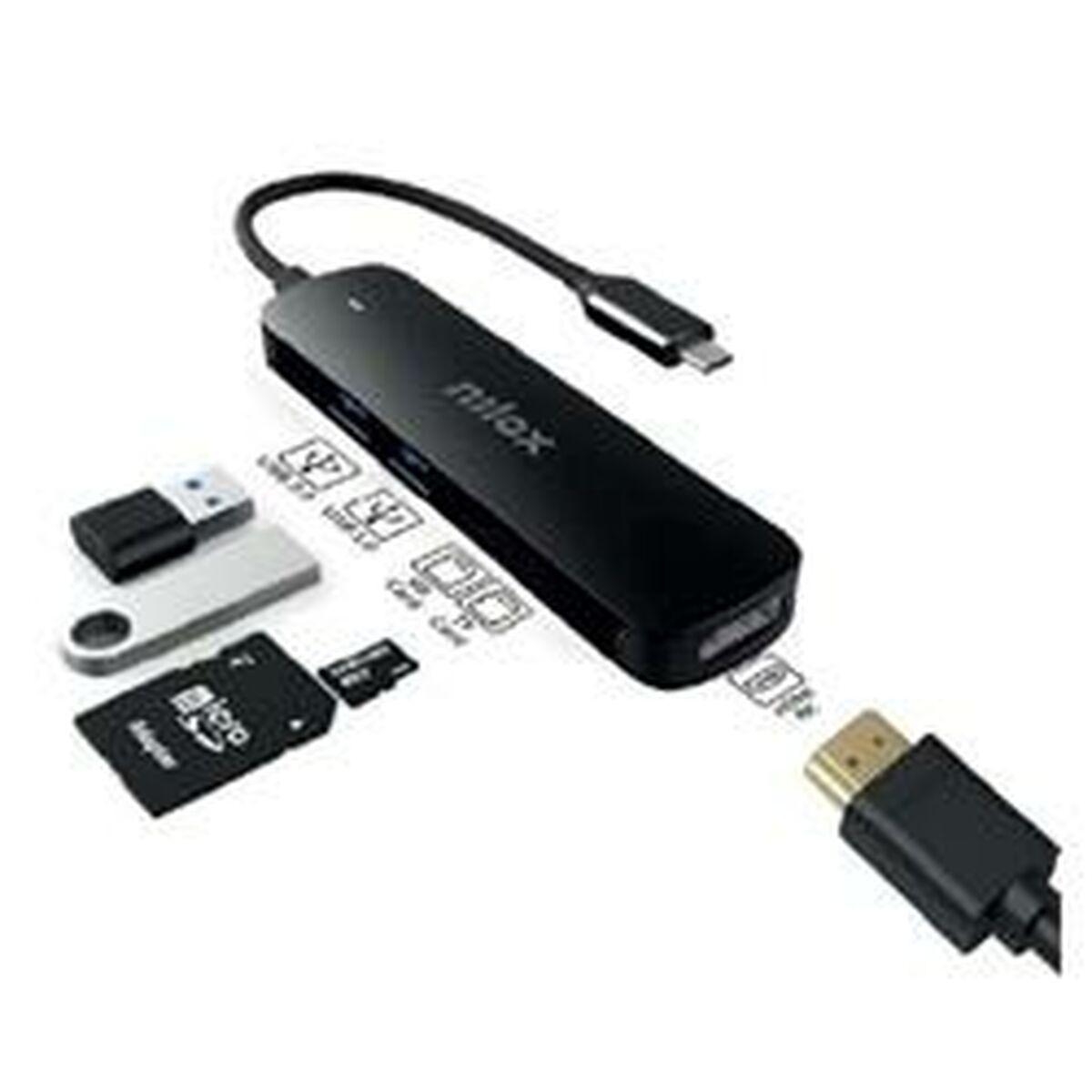 Hub USB Nilox NXDSUSBC05 Nero 3 S77204955_1
