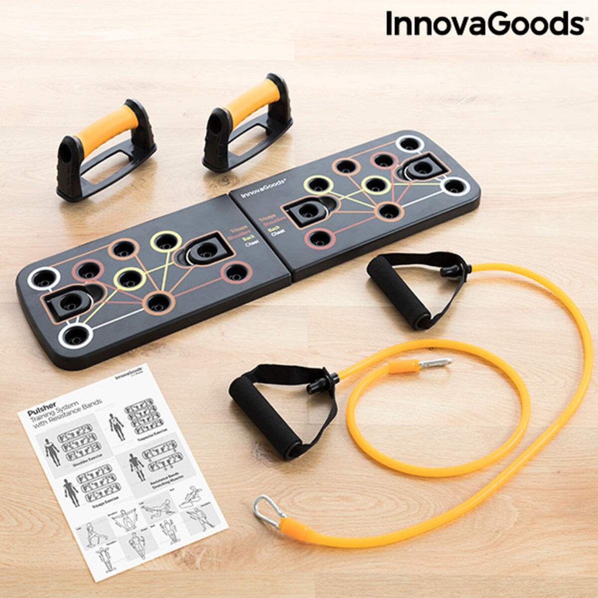 Tavola per Flessioni Push-Up con Bande di Resistenza e Manuale per gli Esercizi Pulsher InnovaGoods Gomma (Ricondizionati A) 12 V0700914_10