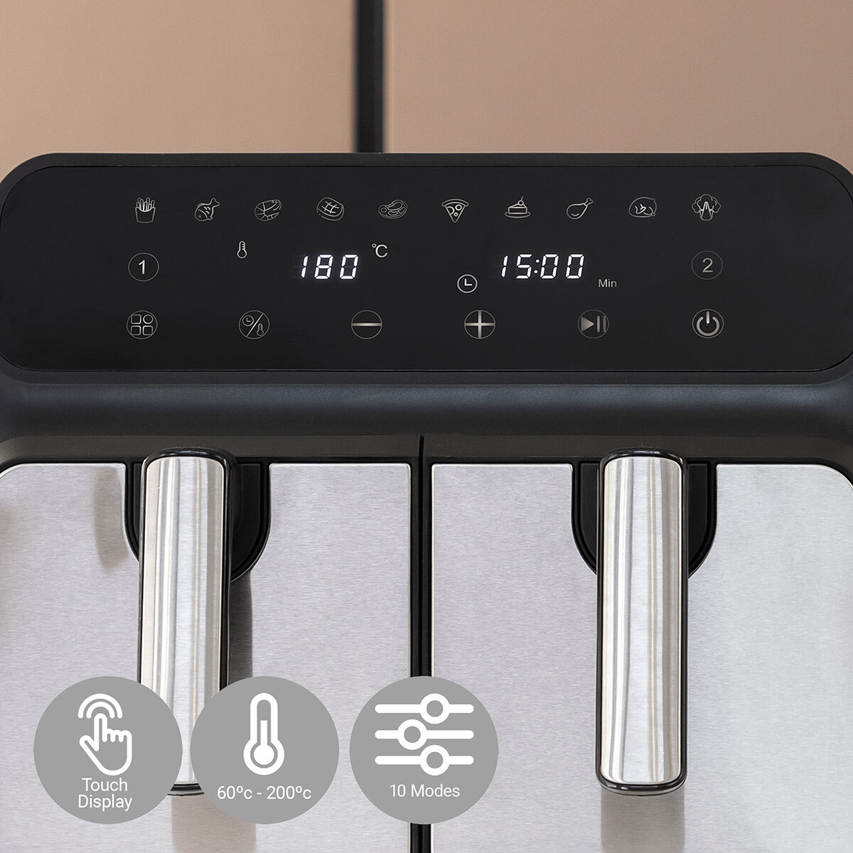 Friggitrice ad Aria InnovaGoods Nero 3400 W 8 L Acciaio inossidabile (Ricondizionati B) 7 V0702800_5