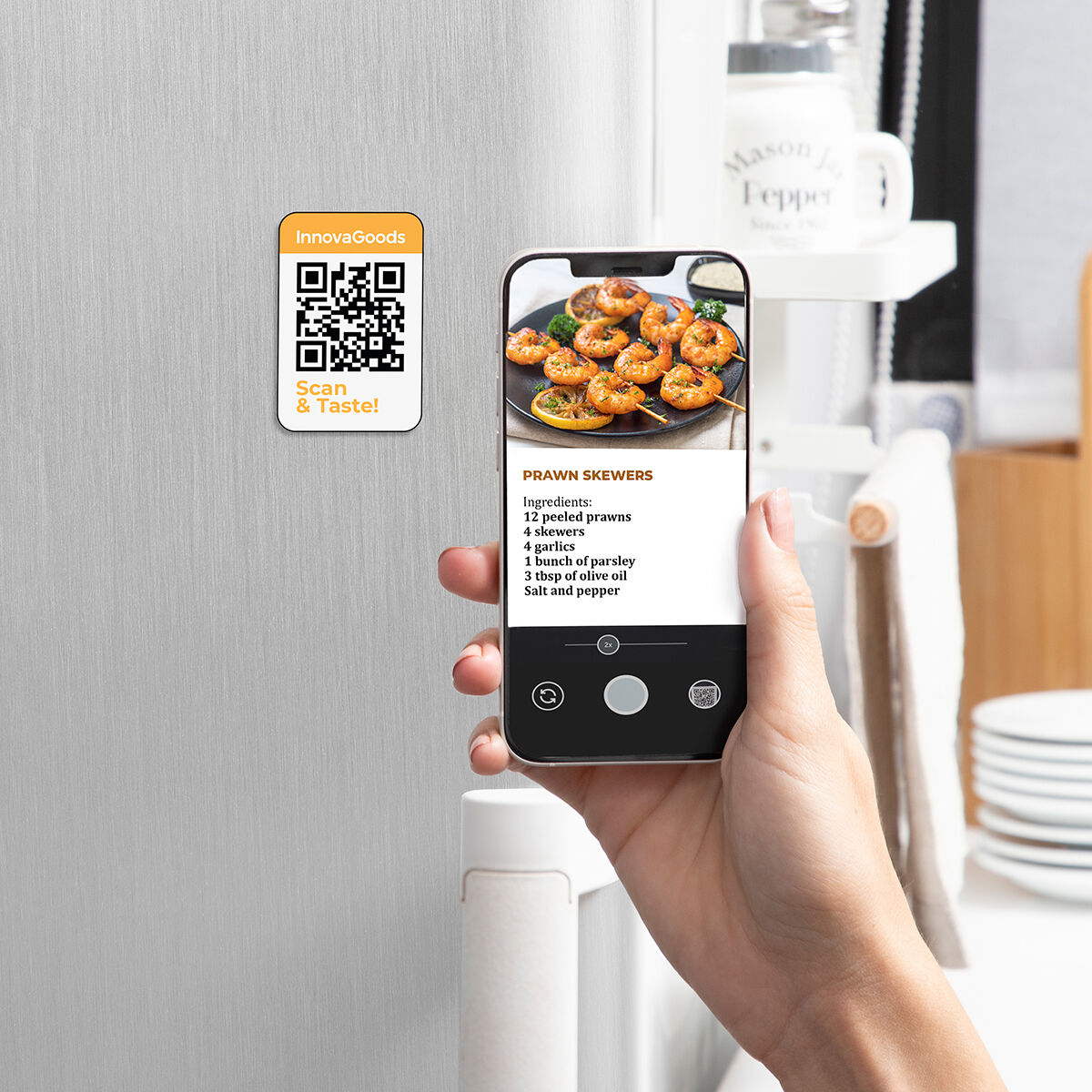 Friggitrice ad Aria InnovaGoods Nero 3400 W 8 L Acciaio inossidabile (Ricondizionati B) 11 V0702800_9