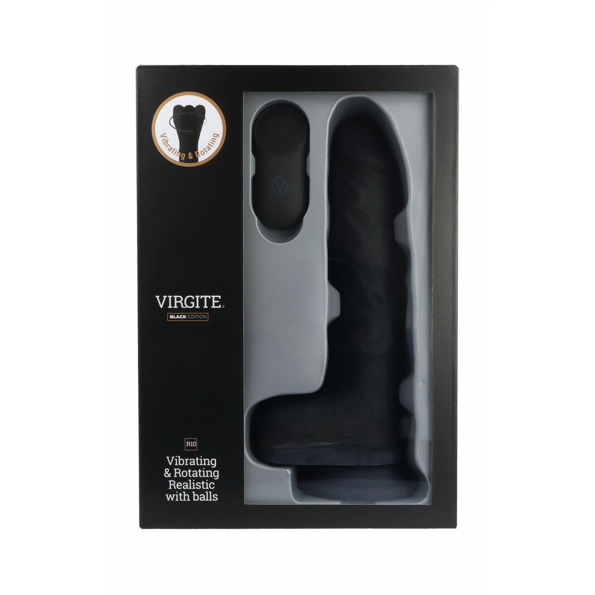 Dildo Realistico Virgite R10 Nero 21 cm 3 M0406939_1